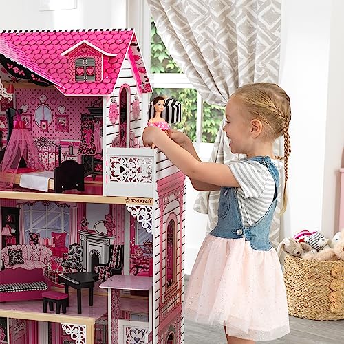 KidKraft Casa delle Bambole in Legno Amelia con Accessori e Mobili inclusi, Casa a 3 Livelli di Gioco con Ascensore per Bambole di 30 cm, Giocattolo per Bambini 3  Anni, 65093 : Amazon.it: Giochi e giocattoli