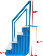 Gradini antiscivolo per piscine | Grigi | Per piscine fuori terra | Possono essere montati su ponti alti da 48" a 54" | Scale di sicurezza con portata fino a 300 libbre
