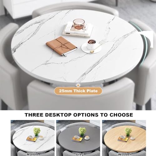 YHKJLYH Set Tavolo da Pranzo Rotondo/Quadrato con sedie, Tavolo da conferenza Moderno e Set da 4 sedie, Combinazione Tavolo Reception e Sedia, Set Tavolo da Cucina in Legno per 4 Persone per soggior : Casa e cucina
