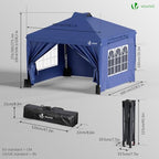 VOUNOT Gazebo 3x3m Pieghevole con 4 Parti Laterali Rimovibili, Gazebo da Giardino Tenda Padiglione Sistema di Clic Pop up con 4 Sacchi di Sabbia di Peso e Sacca di Trasporto, Colore Blu : Amazon.it: Giardino e giardinaggio