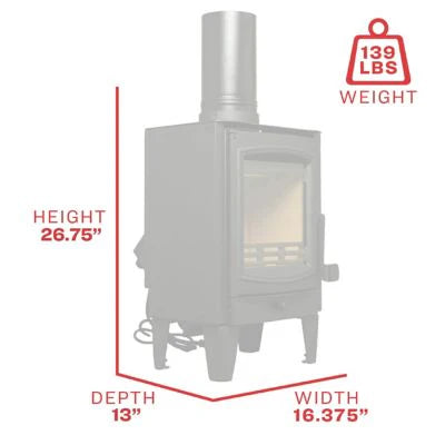 Stufa a legna piccola US Stove da 750 piedi quadrati