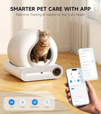 The Fellie Lettiera autopulente per gatti, lettiera automatica con rimozione degli odori e controllo tramite app, protezione di sicurezza, grande lettiera per gatti da 65 litri, con 1 rotolo di : Amazon.it: Prodotti per animali domestici