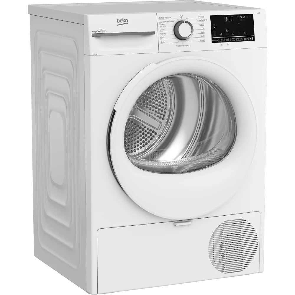 Asciugatrice a Pompa di Calore Beko BMT481WI – 8 Kg, Classe A+++, Motore ProSmart™ Inverter, Bianco (84,6x59,8x60,7 cm)