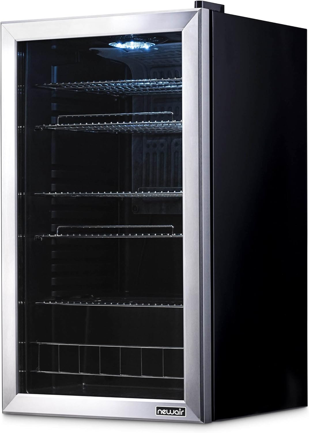 Frigorifero per bevande | 126 lattine indipendente con porta in vetro con cerniera a destra | Mini frigorifero per bevande, perfetto per birra, vino, bibite e bevande fredde