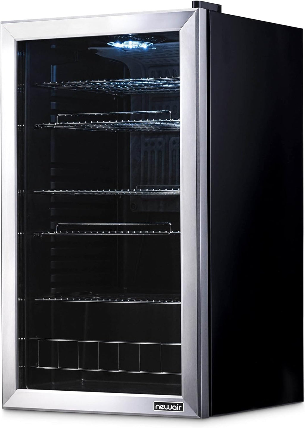 Frigorifero per bevande | 126 lattine indipendente con porta in vetro con cerniera a destra | Mini frigorifero per bevande, perfetto per birra, vino, bibite e bevande fredde