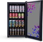 Frigorifero per bevande | 126 lattine indipendente con porta in vetro con cerniera a destra | Mini frigorifero per bevande, perfetto per birra, vino, bibite e bevande fredde