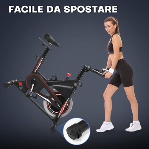 Cyclette da Casa, DMASUN Cyclette Professionali Hanno Una Resistenza Magnetica più Forte, cyclette più Silenziosa, più Confortevole e Sicurezza Stabile, Capacità 160 kg（Include Coprisella Cyclette） : Sport e tempo libero