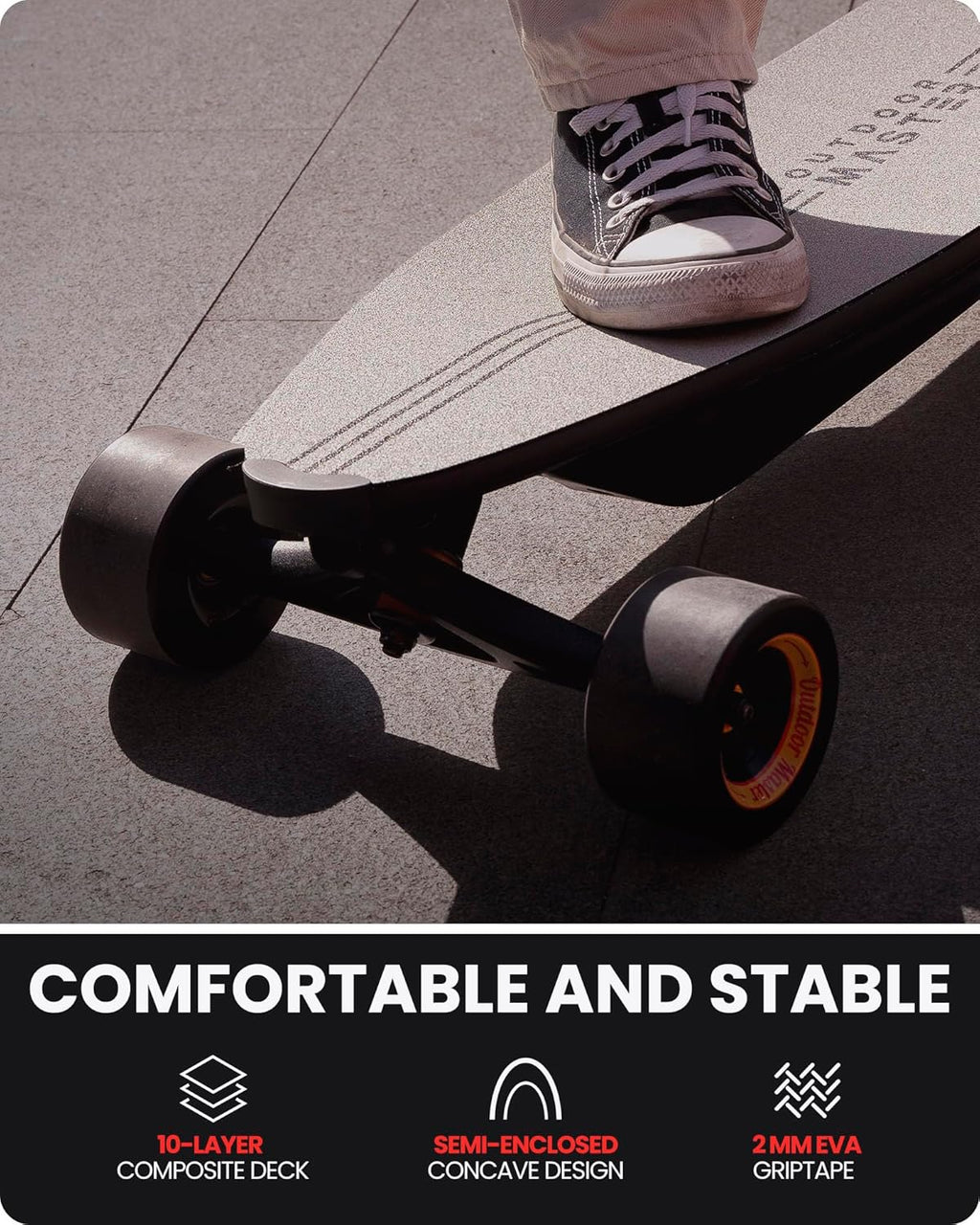 Skateboard elettrico Caribou con telecomando, autonomia 26 miglia, velocità massima 32 mph, 2 motori nel mozzo da 1000 W, longboard elettrico per adulti e adolescenti principianti, garanzia di 6 mesi.