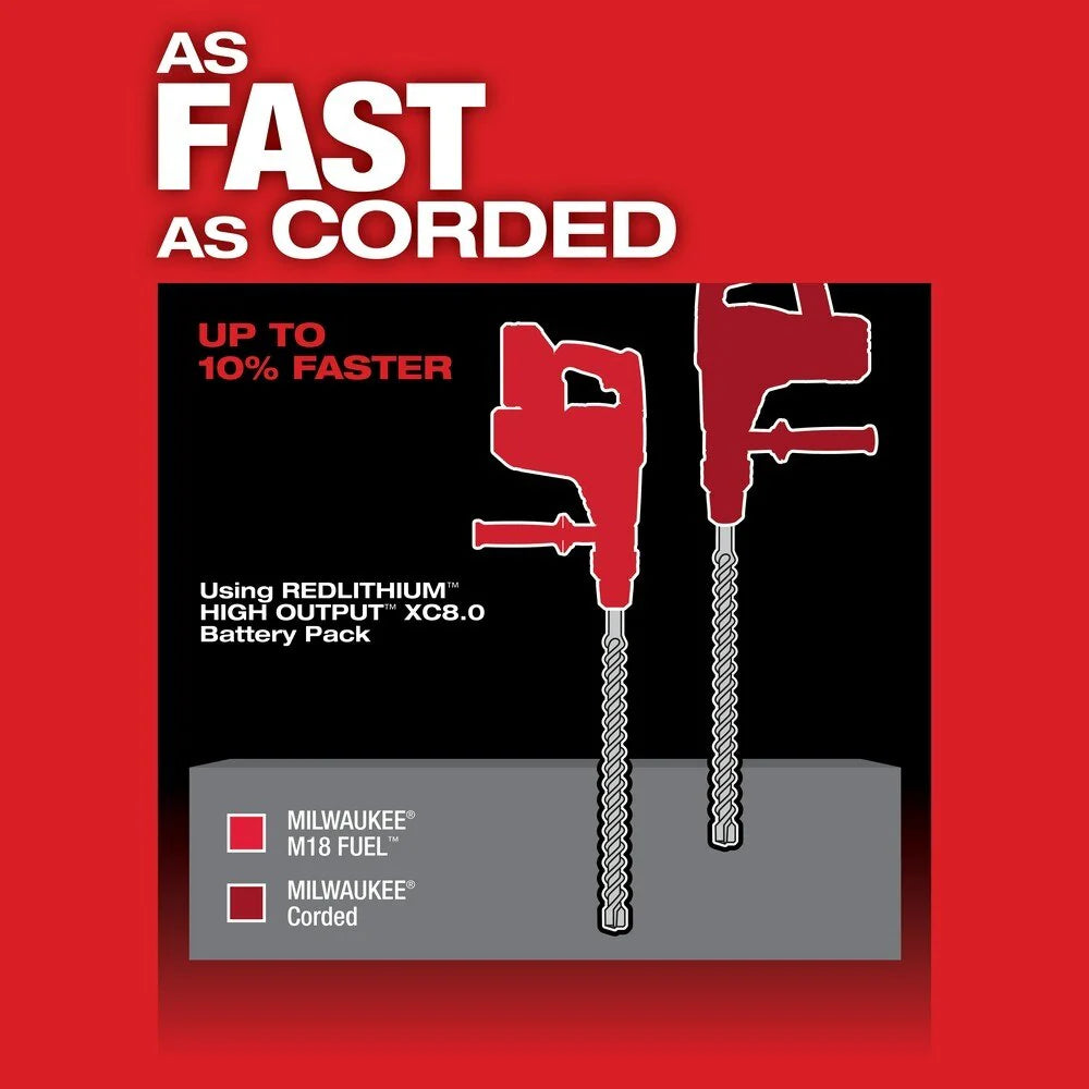 2025 Milwaukee 2717-22HD M18 FUEL 1-9/16" SDS - Max Martello Foratrice Kit con 2 Batterie