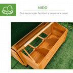 Easycomfort Pollaio Gabbia Ovaiole per Galline da Giardino con 2 Cassetti, Nido e Tetto da Esterno Impermeabile in Legno, 150x100x96.5 cm