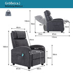HOMOPIV Poltrona Massaggiante Riscaldante Reclinabile, Poltrona relax reclinabile, Poltrona reclinabile con 8 Punti di Massaggio e Telecomando, Poltrona relax manuale, Tessuto, Grigio : Amazon.it: Casa e cucina