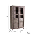 Ibbe Design Vetrina Credenza Vetrina Moderna Marrone Vetrina Mobile con 4 Ante e Casetti Alaska per Salotto Soggiorno Cucina, in Legno Massello di Acacia : Amazon.it: Casa e cucina