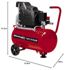 Einhell TC AC 190/24/8 Compressore Ad Aria, Serbatoio Aria 24 L, ‎Rosso : Amazon.it: Fai da te