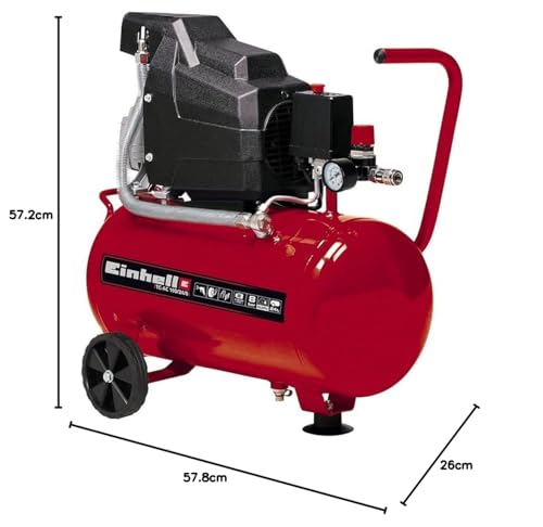 Einhell TC AC 190/24/8 Compressore Ad Aria, Serbatoio Aria 24 L, ‎Rosso : Amazon.it: Fai da te