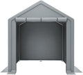 Garage per bicicletta con porta avvolgibile, 190 x 170 x 200 cm, in metallo, resistente alle intemperie, grande tenda da garage, per 2 biciclette e attrezzi da giardino, grigio scuro
