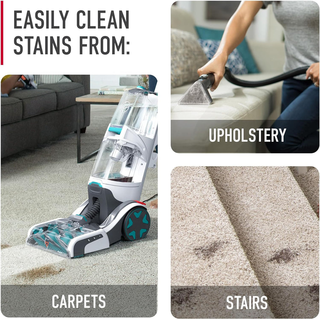 Hoover SmartWash+, lavatappeti automatico per tappeti e tappezzeria, shampoo per la pulizia profonda dei tappeti, deodorante per tappeti e smacchiatore per animali domestici FH52000, turchese