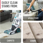 Hoover SmartWash+, lavatappeti automatico per tappeti e tappezzeria, shampoo per la pulizia profonda dei tappeti, deodorante per tappeti e smacchiatore per animali domestici FH52000, turchese