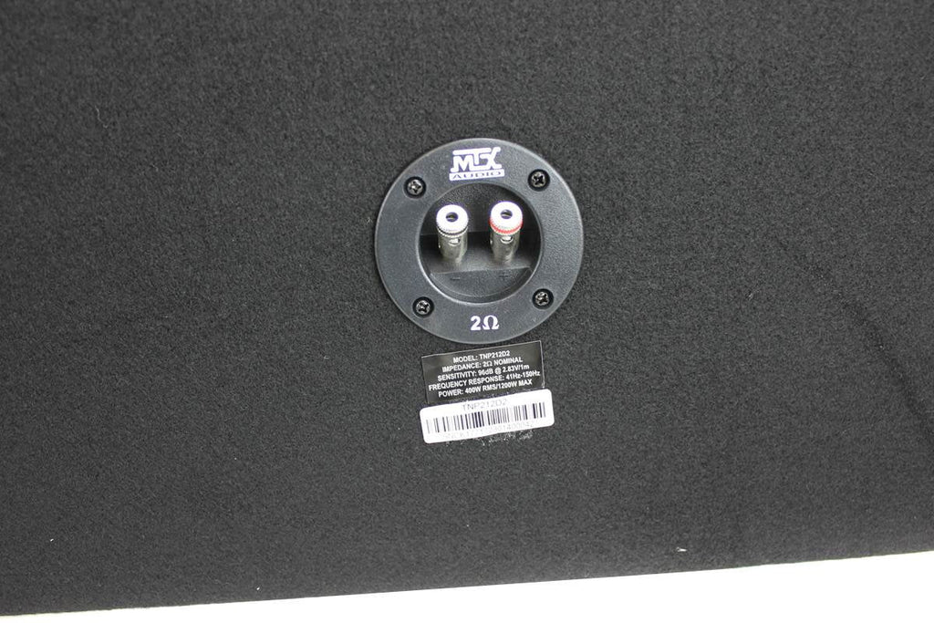 Subwoofer per auto MTX da 12" a doppio caricamento con subwoofer, amplificatore e kit di cablaggio QPower