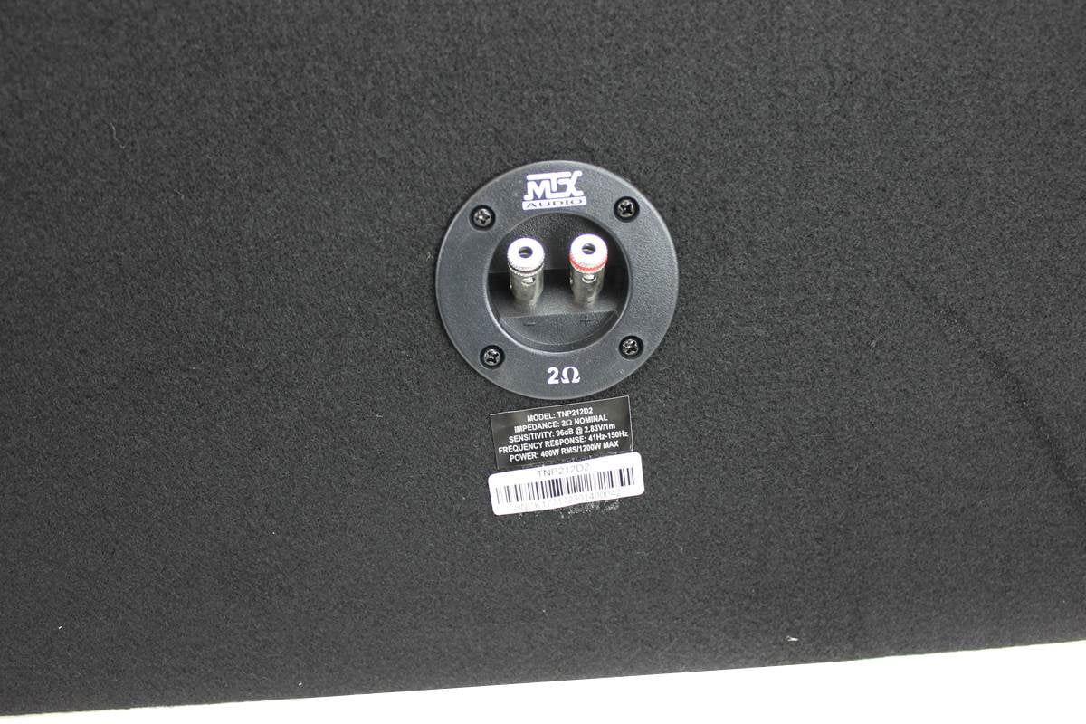 Subwoofer per auto MTX da 12" a doppio caricamento con subwoofer, amplificatore e kit di cablaggio QPower