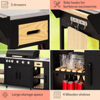 Griglia per barbecue a gas con 5 + 1 bruciatori di alta qualità, con lavello e tavoli da lavoro, 20,7 kW, stazione da cucina per esterni, per raduni, feste in giardino e catering, grande capacità di