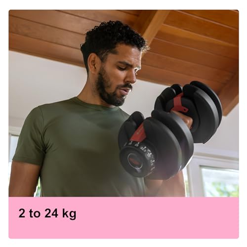 Bowflex Selecttech Pesi Fitness A Carico Variabile, Manubrio 552, Nero Rosso, ‎42.93 x 20.32 x 22.86 cm, 24 Kg : Amazon.it: Sport e tempo libero