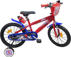 Kubbinga biciletta 16 Pollici, Bicicletta 4 ai 6 Anni Spiderman con stabilizzatori Laterali Unisex Bambini, Rosso e Blu : Sport e tempo libero