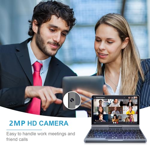 Mini computer portatile 2 in 1 da 8 pollici, con schermo tattile HD, Windows 11 Pro, piccolo computer portatile per affari e studenti, Intel N100 12 GB LPDDR5 1 TB M.2 SSD, Wi Fi 6, fotocamera BT5.2 : Informatica