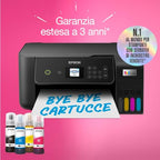 EPSON EcoTank ET 2820 stampante Multifunzione A4 (stampa, copia, scansione) USB, Wi Fi Direct, display LCD 3,7 cm, serbatoi flaconi alta capacità, Epson Smart Panel, fronte/retro, Nero : Informatica