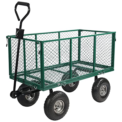 campMax Carrelli da giardino in acciaio a maglia, carrello da giardinaggio estraibile resistente con ruote e lati rimovibili, verde : Amazon.it: Giardino e giardinaggio