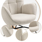 MEUBLE COSY Sedia a Dondolo Poltrona Imbottita Relax con Braccioli Schienale Alto per Soggiorno Cameretta in Tessuto con Gambe in Legno : Casa e cucina