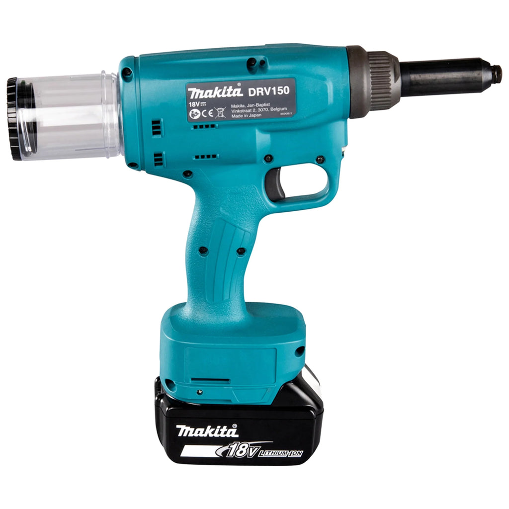 Rivettatrice a Batteria Makita DRV150RTJ 18V 5Ah – Kit Completo con Valigetta Makpac