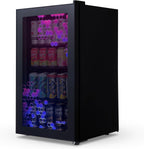 Frigorifero per bevande | 126 lattine indipendente con porta in vetro con cerniera a destra | Mini frigorifero per bevande, perfetto per birra, vino, bibite e bevande fredde