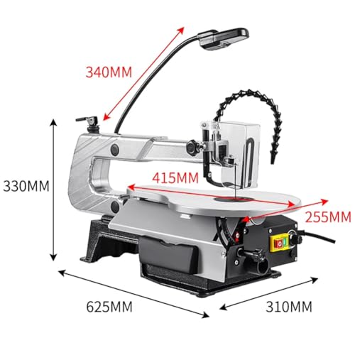 Sega da traforo, Macchina da Taglio per Legno da 16 Pollici e 150 W con Copertura Protettiva, 20 Lame per Sega Piatta, 20 Lame per Sega multisfaccettate, velocità 400 1600 Giri/min, Regolabile 0 45° : Amazon.it: Fai da te
