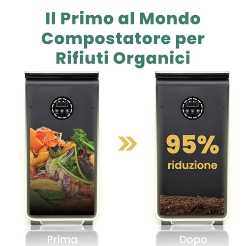 19L Composter elettrico per cucina, Compost intelligente bidone esterno/interno, schermo LED senza odore, trasformare i rifiuti alimentari in fertilizzante per giardino, Compost di rifiuti alimentari : Amazon.it: Giardino e giardinaggio