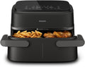 Airfryer Serie 1000, Friggitrice ad aria con singolo/doppio cestello flexi da 7.1L e separatore, doppia resistenza e termostasti separati, RapidAir, 10 modalità, compatto, HomeID (NA154/00)