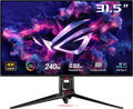 ROG Swift OLED PG32UCDMZ, Monitor da gioco 4K da 31,5", 4K QD-OLED (3840 x 2160), 0,03ms (GTG), 240 Hz, DisplayPort 1,4, Tecnologia Anti-Flicker, Compatibile con G-SYNC, 99% DCI-P3, Nero
