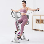 leikefitness Bicicletta stazionaria pieghevole, cyclette reclinata con fasce di resistenza per braccio, sensore di impulsi, monitor LCD e bicicletta da interno facile da montare, 2280 (viola) : Sport e tempo libero