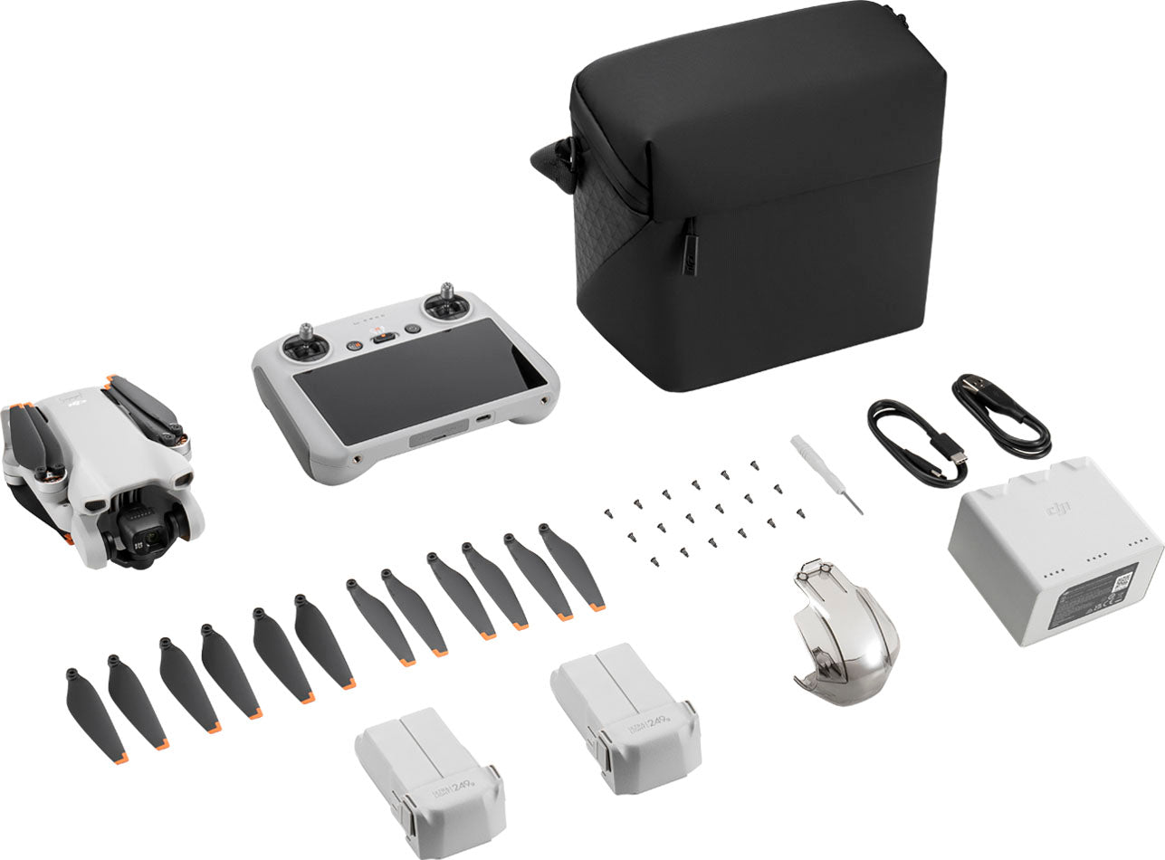 Mini 3 Fly More Combo Drone e Telecomando con Schermo Integrato - Grigio