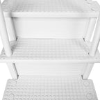 Gradini antiscivolo per piscine | Grigi | Per piscine fuori terra | Possono essere montati su ponti alti da 48" a 54" | Scale di sicurezza con portata fino a 300 libbre
