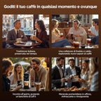 Warriors1 Macchina da Caffè a Capsule 5 in 1 per Nespresso, Lavazza A Modo Mio, Espresso Point, Dolce Gusto e Caffè Macinato, 20 bars, 0,8 L, Calore e Quantità Regolabili, Compatta per Casa e Ufficio