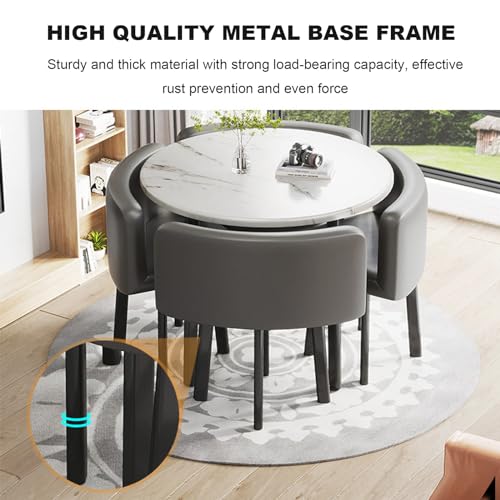 YHKJLYH Set Tavolo da Pranzo Rotondo/Quadrato con sedie, Tavolo da conferenza Moderno e Set da 4 sedie, Combinazione Tavolo Reception e Sedia, Set Tavolo da Cucina in Legno per 4 Persone per soggior : Casa e cucina