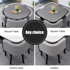 YHKJLYH Set Tavolo da Pranzo Rotondo/Quadrato con sedie, Tavolo da conferenza Moderno e Set da 4 sedie, Combinazione Tavolo Reception e Sedia, Set Tavolo da Cucina in Legno per 4 Persone per soggior : Casa e cucina