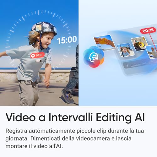 Insta360 GO 3S (128GB)   Cam 4K per vlogging, POV a mani libere, montaggio magnetico, stabilizzazione, 140 minuti di autonomia, impermeabilità fino a 10 m, editing IA : Elettronica