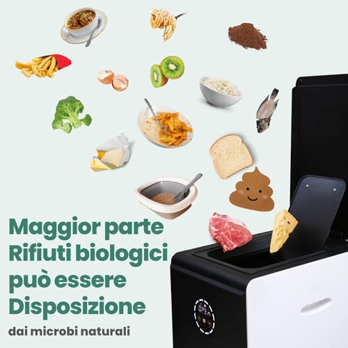 19L Composter elettrico per cucina, Compost intelligente bidone esterno/interno, schermo LED senza odore, trasformare i rifiuti alimentari in fertilizzante per giardino, Compost di rifiuti alimentari : Amazon.it: Giardino e giardinaggio