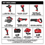 2025 Milwaukee 3697-27 M18 Fuel Set completo di 7 utensili