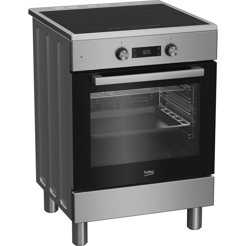Beko FSE69300X - Cucina con Piano a Induzione Multifunzione 4 Fornelli e Forno Elettrico 60cm Inox