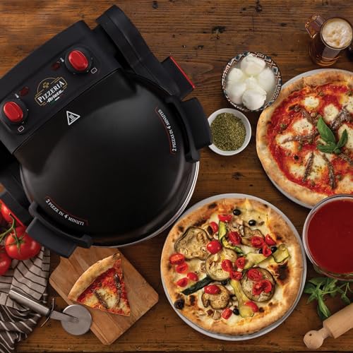 Ariete 927 Pizzeria Ariete, Forno pizza doppio, 2 pizze in 4 minuti, 2300 W, 2 pietre refrattarie, 2 termostati, Diametro 32 cm, 5 livelli di cottura, 2 pale in acciaio inox, Nero : Amazon.it: Casa e cucina
