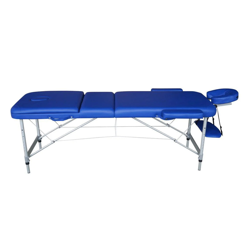 Lettino Massaggi Pieghevole in Alluminio – Portatile, Leggero, Altezza Regolabile, Schienale Reclinabile, 15 kg