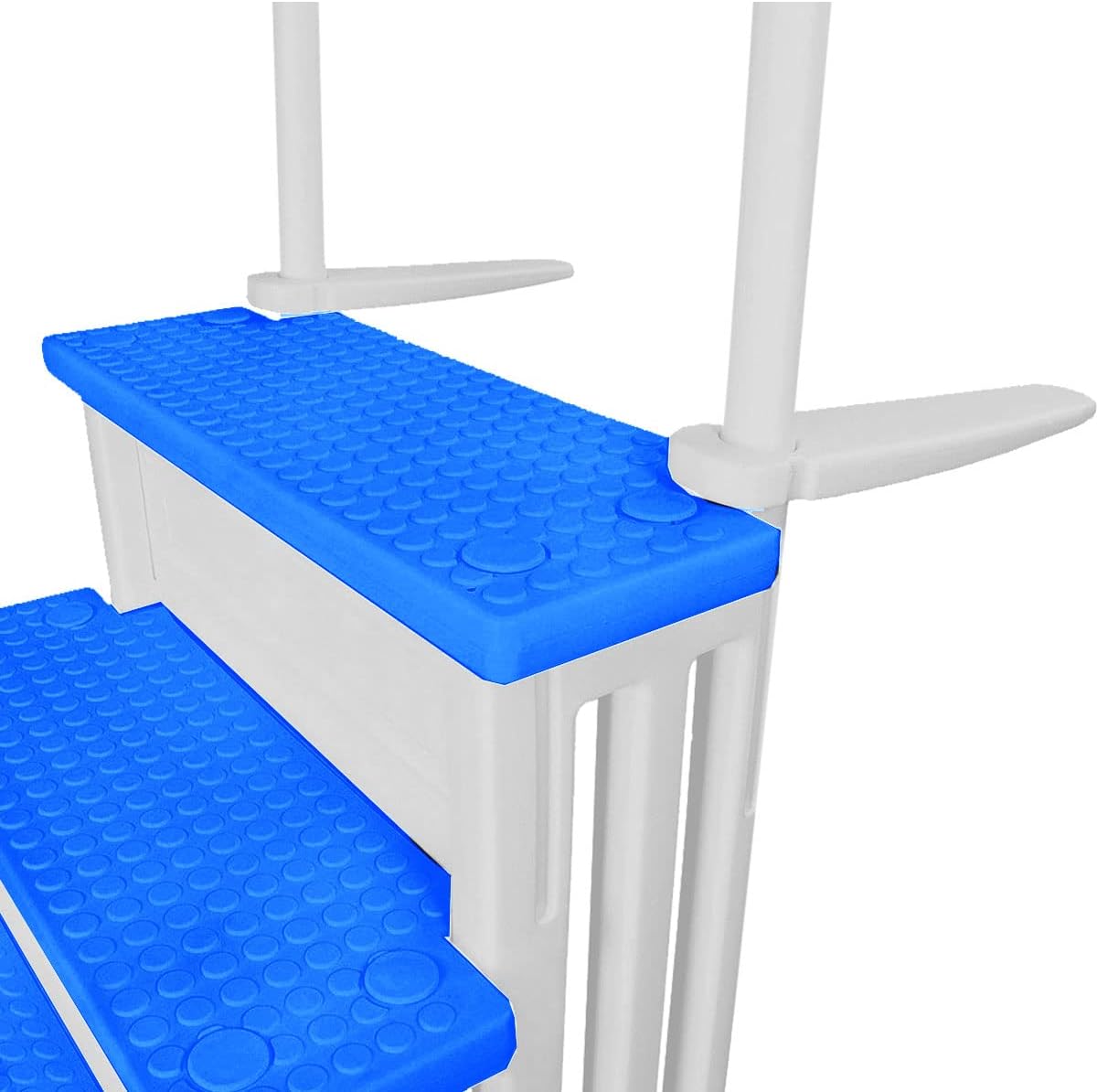 Gradini antiscivolo per piscine | Grigi | Per piscine fuori terra | Possono essere montati su ponti alti da 48" a 54" | Scale di sicurezza con portata fino a 300 libbre