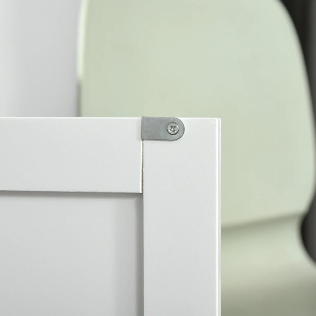 Easycomfort Carrello da Cucina Multiuso in Legno con 2 Cassetti, 3 Antine e 4 Ruote 121x46x91cm - Bianco